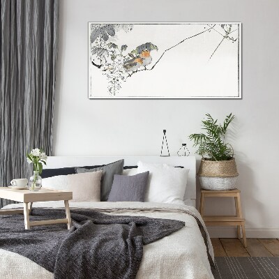 Birds on a branch Glass Print