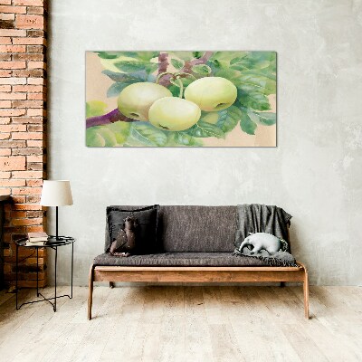 Apple garden in pastel colors Glass Print