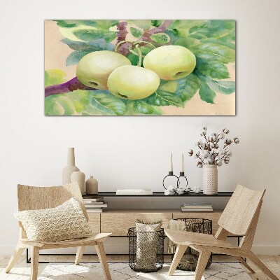 Apple garden in pastel colors Glass Print