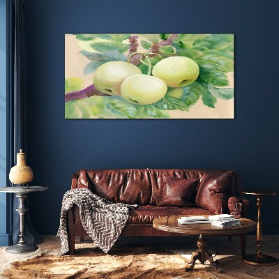 Apple garden in pastel colors Glass Print