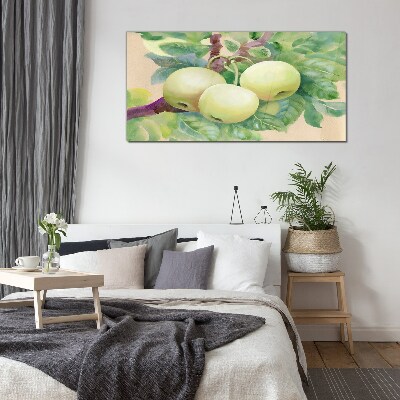 Apple garden in pastel colors Glass Print