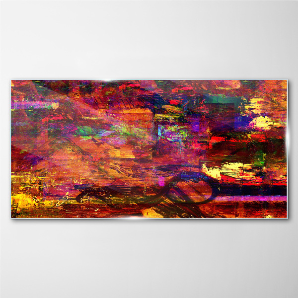 Colorful abstraction in intense colors Glass Print