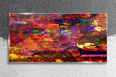 Colorful abstraction in intense colors Glass Print