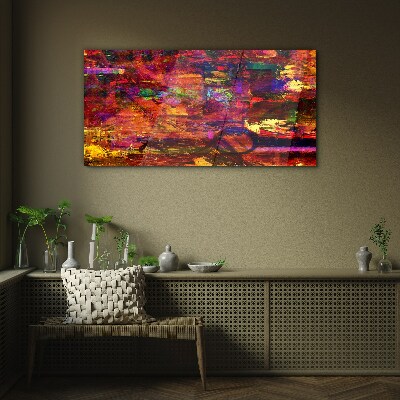 Colorful abstraction in intense colors Glass Print
