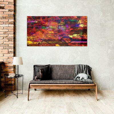 Colorful abstraction in intense colors Glass Print