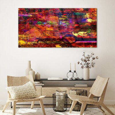 Colorful abstraction in intense colors Glass Print
