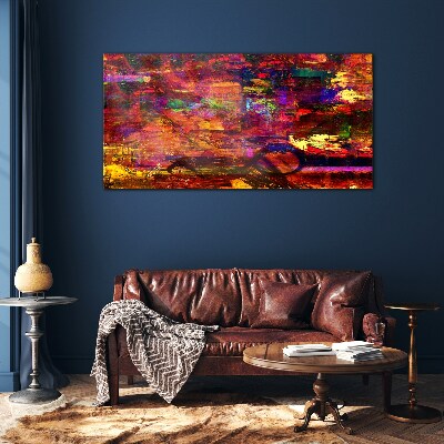 Colorful abstraction in intense colors Glass Print