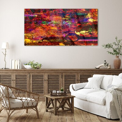 Colorful abstraction in intense colors Glass Print