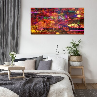 Colorful abstraction in intense colors Glass Print