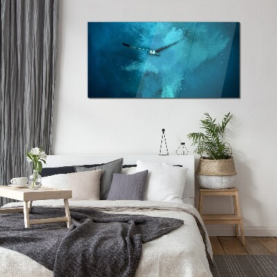A bird in the blue space Glass Wall Art