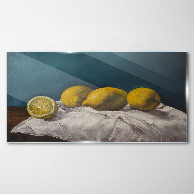Lemon fruit Glass Print