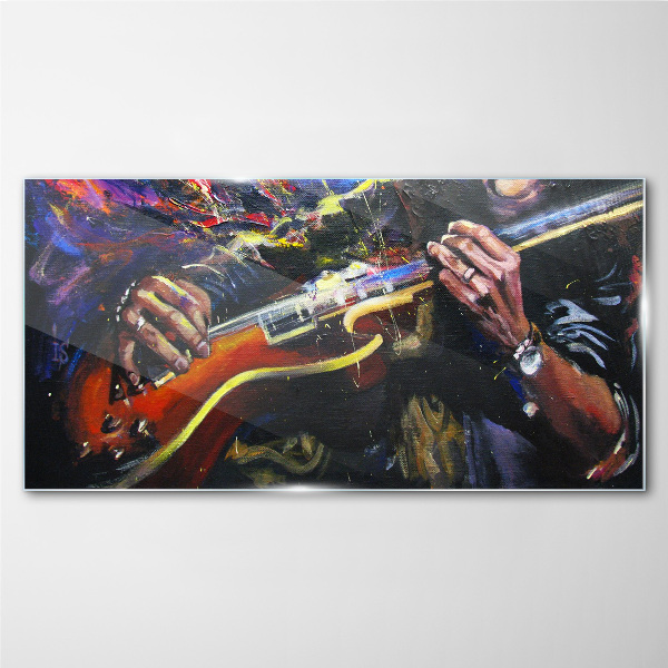 Musical passion in colors Glass Wall Art