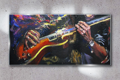 Musical passion in colors Glass Wall Art