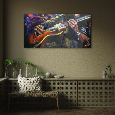 Musical passion in colors Glass Wall Art