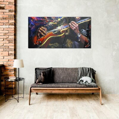 Musical passion in colors Glass Wall Art
