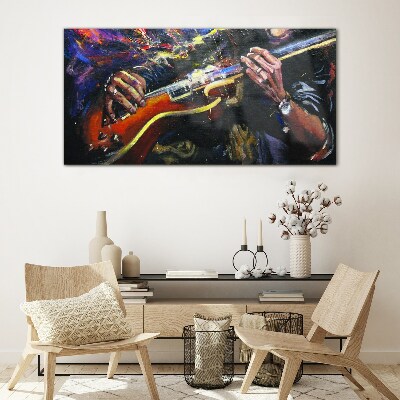 Musical passion in colors Glass Wall Art
