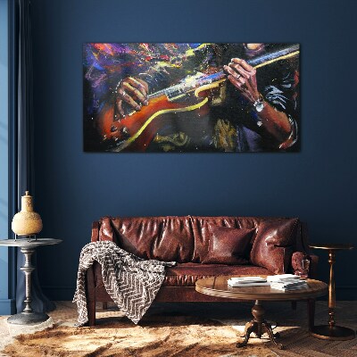 Musical passion in colors Glass Wall Art