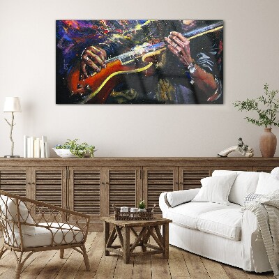 Musical passion in colors Glass Wall Art