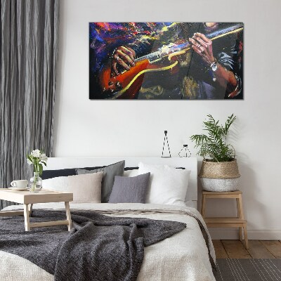 Musical passion in colors Glass Wall Art