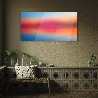 Sunset in pastel shades Glass Print