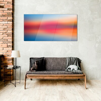 Sunset in pastel shades Glass Print