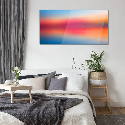 Sunset in pastel shades Glass Print