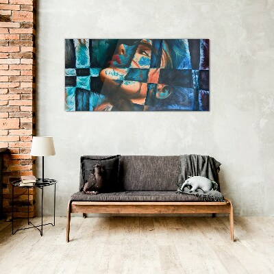 Fragments of emotions in color Glass Print