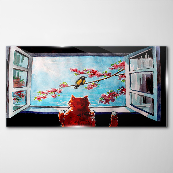 A window into the world of spring colors Glass Wall Art