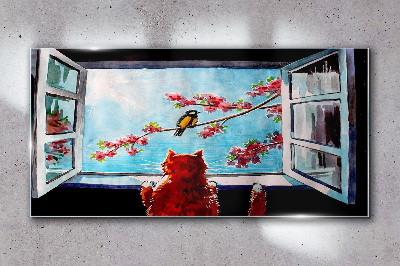 A window into the world of spring colors Glass Wall Art