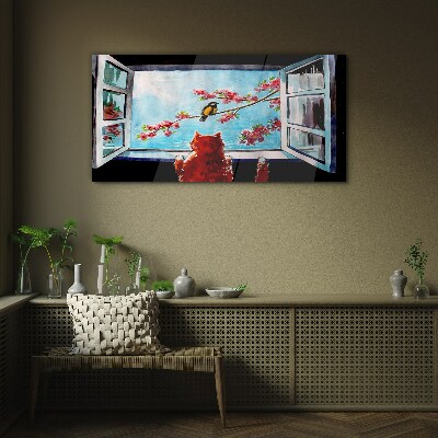 A window into the world of spring colors Glass Wall Art