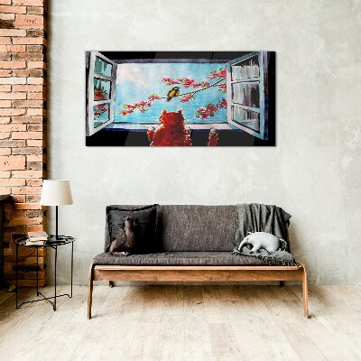 A window into the world of spring colors Glass Wall Art