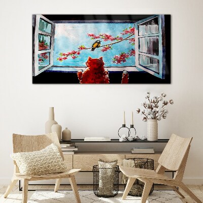 A window into the world of spring colors Glass Wall Art
