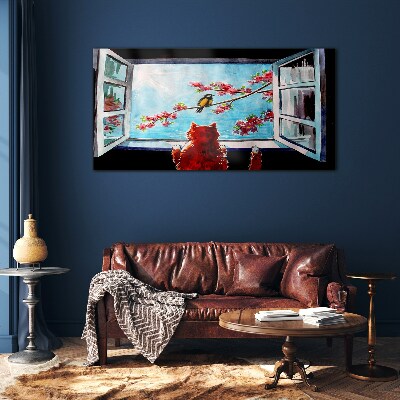 A window into the world of spring colors Glass Wall Art