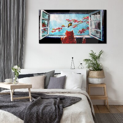 A window into the world of spring colors Glass Wall Art