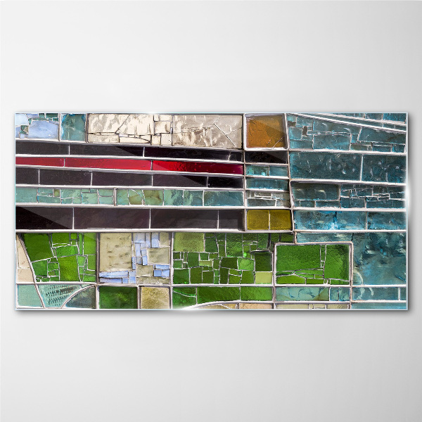 Abstract landscape in glass Glass Print