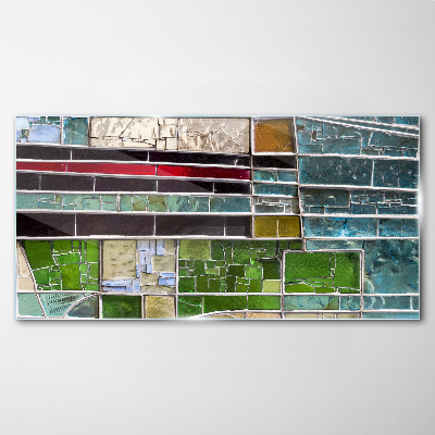 Abstract landscape in glass Glass Print