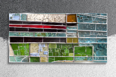 Abstract landscape in glass Glass Print