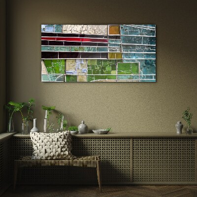 Abstract landscape in glass Glass Print