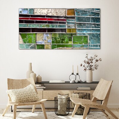 Abstract landscape in glass Glass Print