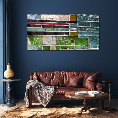 Abstract landscape in glass Glass Print
