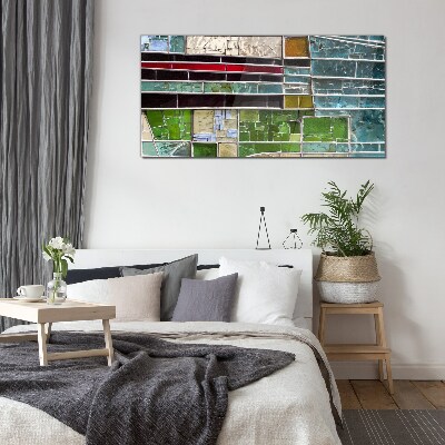 Abstract landscape in glass Glass Print