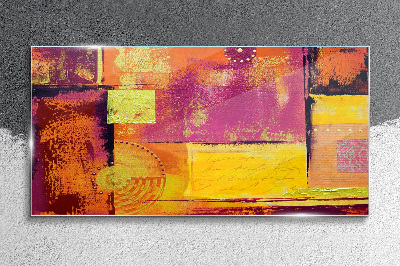 Colorful abstract compositions Glass Print