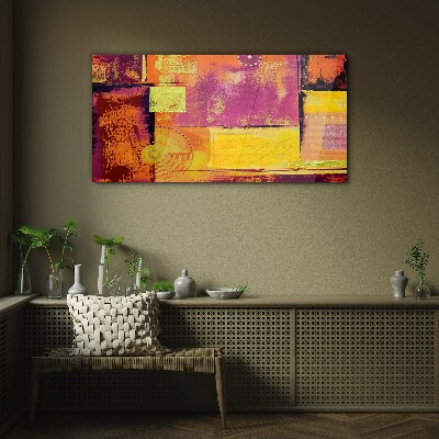 Colorful abstract compositions Glass Print