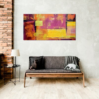 Colorful abstract compositions Glass Print