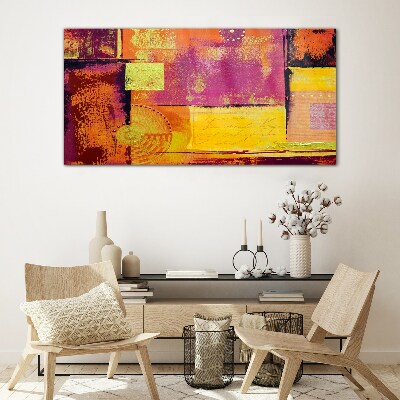 Colorful abstract compositions Glass Print