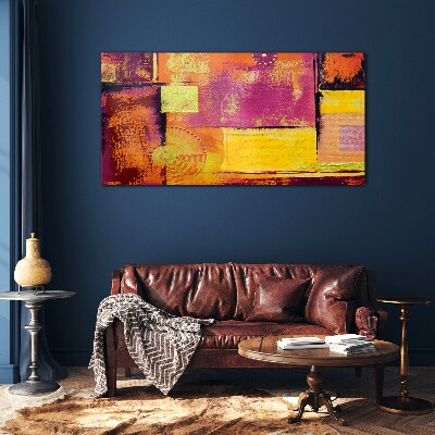 Colorful abstract compositions Glass Print
