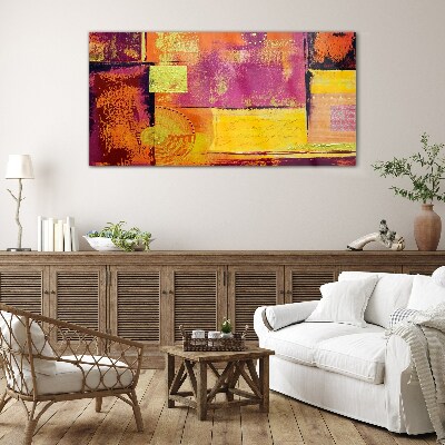Colorful abstract compositions Glass Print