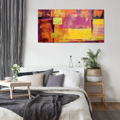 Colorful abstract compositions Glass Print