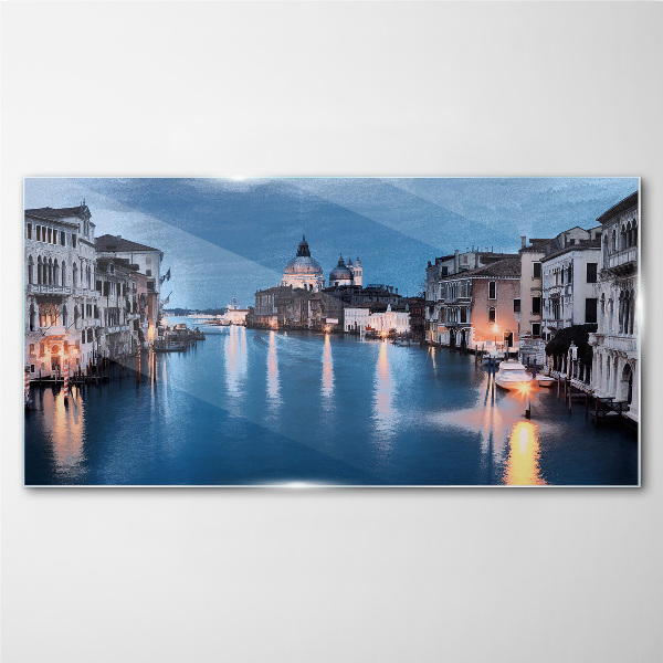 Venice in the evening light Glass Wall Art