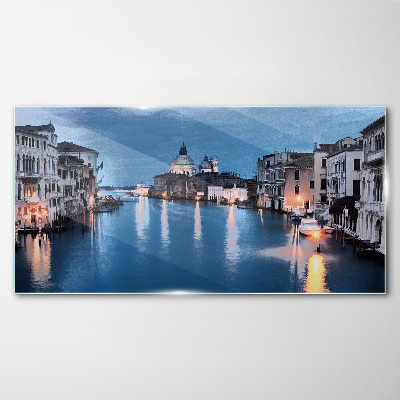 Venice in the evening light Glass Wall Art